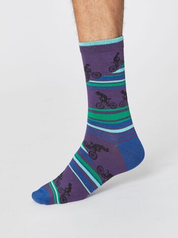 CHAUSSETTES DE VÉLO UPHILL - PRUNE