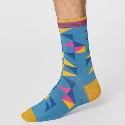 TRIANGLE SOCKS - DUSTY BLUE