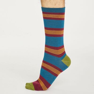 Jesper Stripe Socks - Bilberry