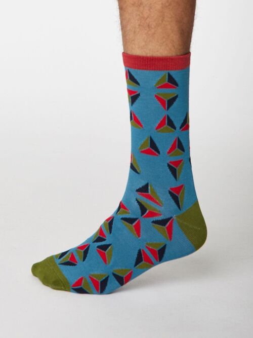 Geometrico Socks - Dusty Blue