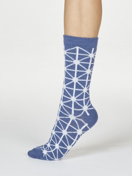 Jannie Wool Socks - Blue Slate