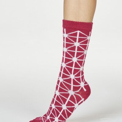 Jannie Wool Socks - Cranberry Red