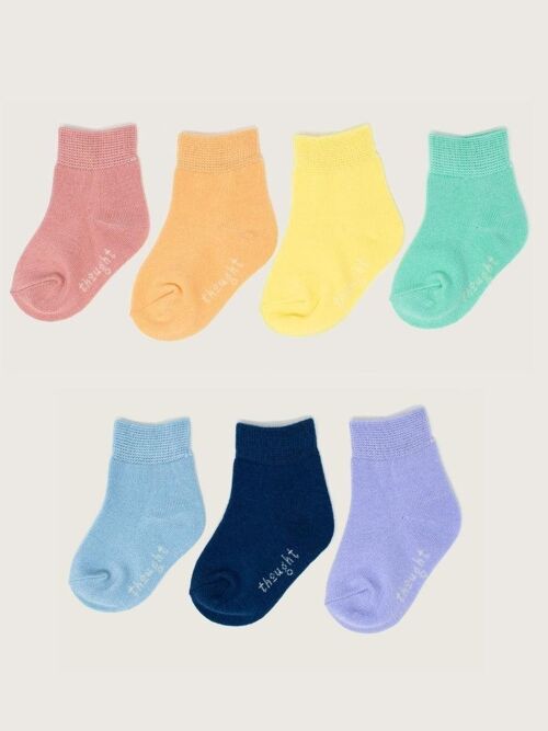 THOUGHT ESSENTIAL PASTEL BOX OF 7 BABY SOCKS - PASTEL MULTI