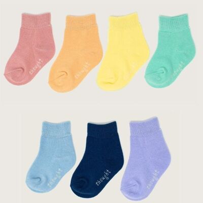 THOUGHT ESSENTIAL PASTEL BOX OF 7 BABY SOCKS - PASTEL MULTI