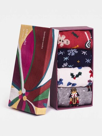 Boîte à chaussettes de Noël en coton biologique Noel Baby - Multi