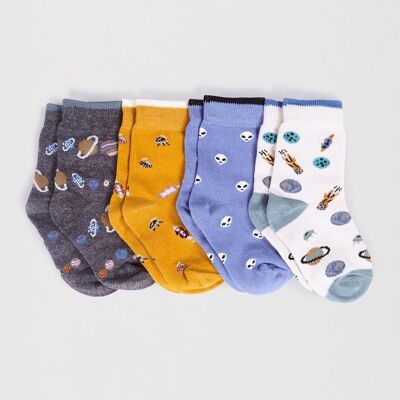 Zephyr Baby Organic Cotton Space Sock Box - Multi