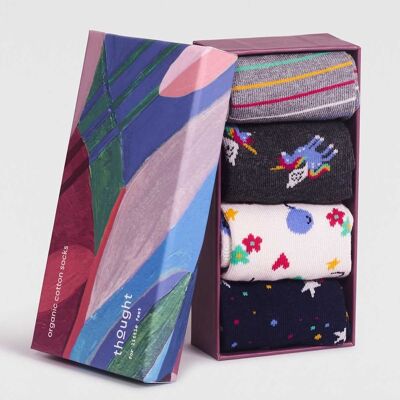 Luma Bamboo Unicorn Baby 4 Sock Gift Box - Multi