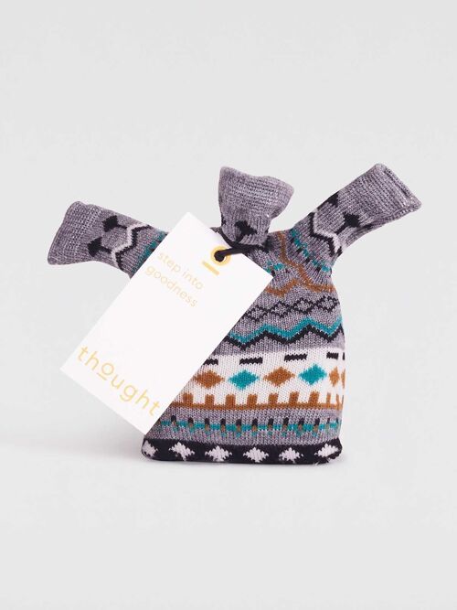 Dannie Kids' Organic Cotton Fairisle Socks in a Bag - Multi - Size 2Y-3Y