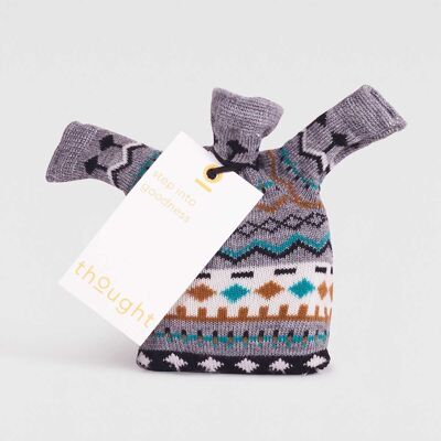 Dannie Kids' Organic Cotton Fairisle Socks in a Bag - Multi - Size 2Y-3Y