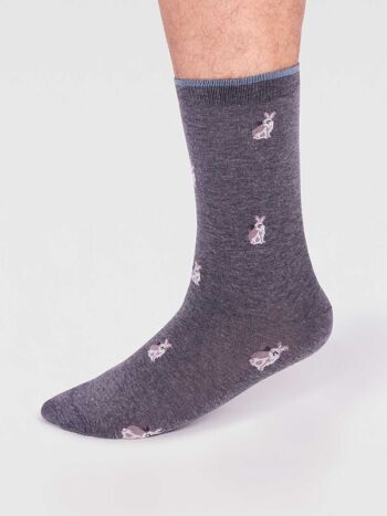 Chaussettes Animaux Jamal Coton Bio - Gris Foncé Marle