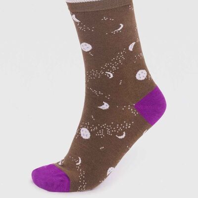 Mona Bamboo Moon Socks - Moss Green