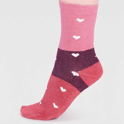 Nova Organic Cotton Heart Socks - Dusty Rose Pink