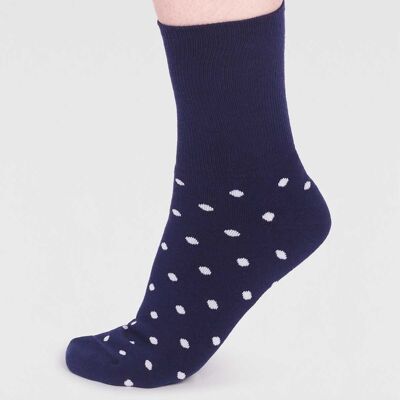 Amara Organic Cotton Spot Walker Socks - Navy