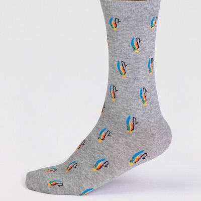 Finley Organic Cotton Fly Fishing Socks - Grey Marle