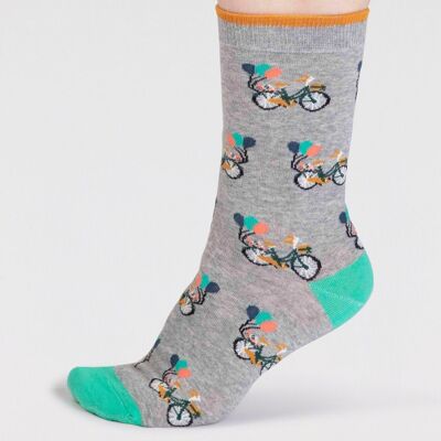 Akia Organic Cotton Bike Socks - Grey Marle
