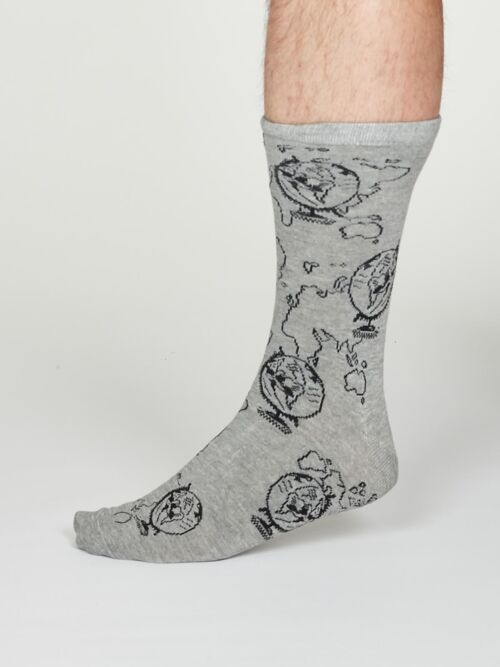 Thaddens Socks - Mid Grey Marle