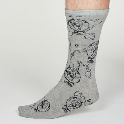 Thaddens Socks - Mid Grey Marle