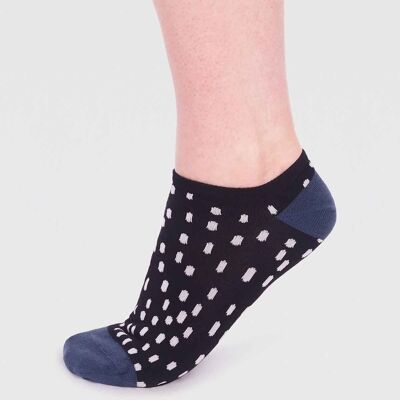 Serena Bamboo Spot Trainer Sock - Black