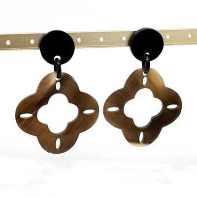 Pendientes de cuerno real - modelo Clover