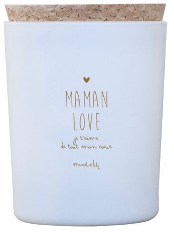 Bougie Végétale Artisanale "Maman Love" Miel -  Fête des mères 3