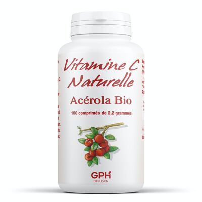 Natural Vitamin C Organic Acerola - 175 mg - 100 tablets
