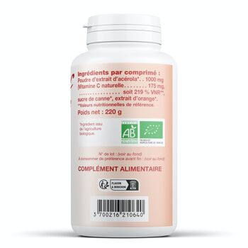 Vitamine C naturelle Acérola Biologique - 175 mg - 100 comprimés 3