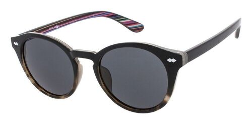 Sunglasses - Icon Eyewear JAQUIM - Black & Stripes frame with Grey lens