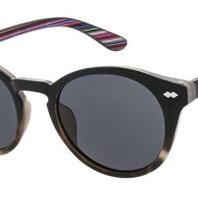 Sonnenbrille - Icon Eyewear JAQUIM - Rahmen in Schwarz und Streifen mit grauen Gläsern