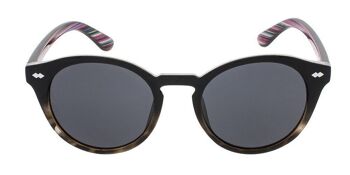 Lunettes de soleil - Icon Eyewear JAQUIM - Monture Black & Stripes avec verres Gris 2