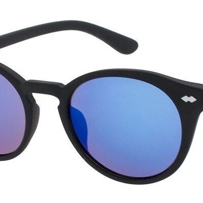 Sonnenbrille - Icon Eyewear JAQUIM - Mattschwarzer / blauer Linsenrahmen mit blauer Spiegellinse