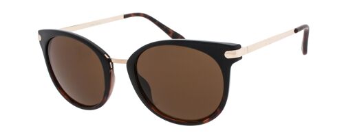Sunglasses - Icon Eyewear VERA - Black & Tortoise frame with Brown lens