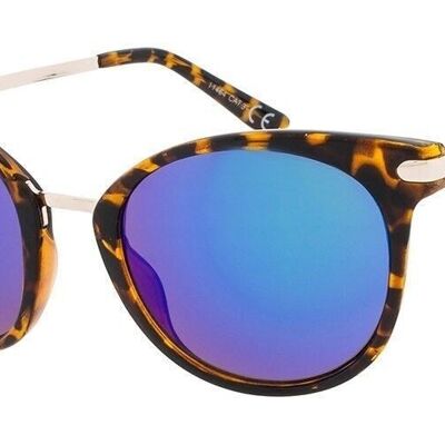 Sonnenbrille - Icon Eyewear VERA - Tortoise-Rahmen mit blauen Spiegelgläsern