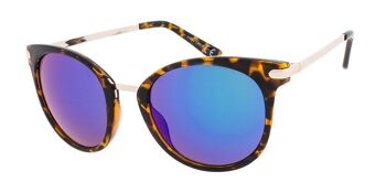 Lunettes de soleil - Icon Eyewear VERA - Monture écaille de tortue avec verres miroir bleu 1