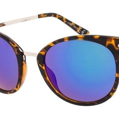 Sonnenbrille - Icon Eyewear VERA - Tortoise-Rahmen mit blauen Spiegelgläsern