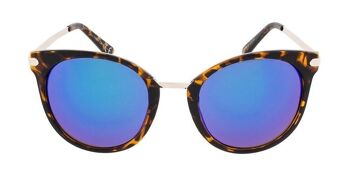 Lunettes de soleil - Icon Eyewear VERA - Monture écaille de tortue avec verres miroir bleu 2