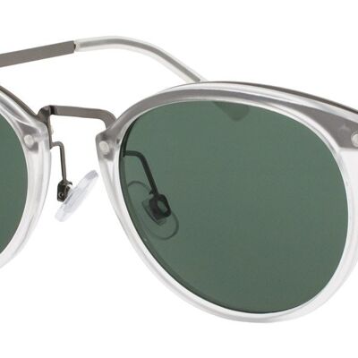 Sunglasses - Icon Eyewear BERLIN - Matt Transparent frame with Green lens