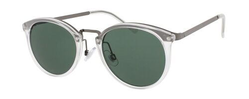 Sunglasses - Icon Eyewear BERLIN - Matt Transparent frame with Green lens