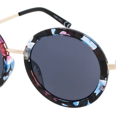 Sunglasses - Icon Eyewear ROSE - Flower Print frame with Grey lens