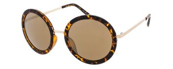 Lunettes de soleil - Icon Eyewear ROSE - Monture écaille de tortue avec verres miroir dorés 1