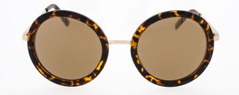 Lunettes de soleil - Icon Eyewear ROSE - Monture écaille de tortue avec verres miroir dorés 2