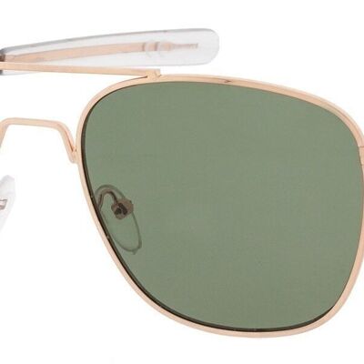 Sonnenbrille - Icon Eyewear RYAN - Gold / Grüner Linsenrahmen mit grüner Linse