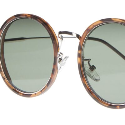 Sunglasses - Icon Eyewear PONZ - Matt brown & Tortoise frame with green Green lens