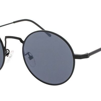 Lunettes de soleil - Icon Eyewear PINCH - Noir mat / Monture Grise avec verres Gris