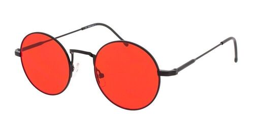 Sunglasses - Icon Eyewear PINCH - Matt black / Red frame with Red lens
