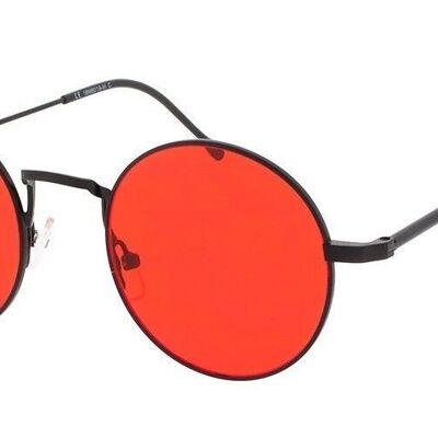 Occhiali da sole - Icon Eyewear PINCH - Nero opaco / Montatura rossa con lenti rosse