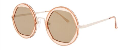 Sunglasses - Icon Eyewear ZARI - Peach frame with Gold mirror lens