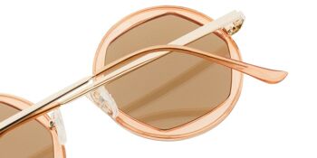 Lunettes de soleil - Icon Eyewear ZARI - Monture pêche avec verres miroir doré 3