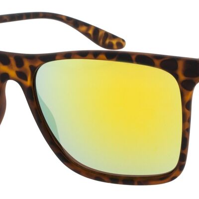 Sonnenbrille - Icon Eyewear BLITZ - Gestell in Matt Tortoise mit goldfarbenen Spiegelgläsern