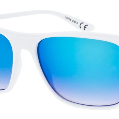 Sunglasses - Icon Eyewear BLITZ - Matt White frame with Blue mirror lens