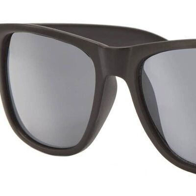 Lunettes de soleil - Icon Eyewear ALPHA - Monture au fini caoutchouc gris avec verres miroir argentés